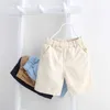 Sommermode 2-10 Jahre 90-140 cm einfaches Design Säuglingsbaumwolle Sport einfarbig hübsche elastische Shorts für Kinder Baby Boy 210529