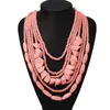 MANILAI Bohemian Multilayer Wood Bead Choker Necklaces For Women Handmade Beaded Statement Necklace Jewelry 8 Colors