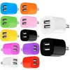 Colorido Fast 2.1A CARGARES USB DUAL US US EU AC Adaptador de enchufe de cargador de pared para el hogar para iPhone Samsung S6 S7 Edge Smart Phones