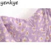 Sweet Daisy Floral Print Sling Sexy Jurk Vrouwen Mouwloze Romantische Mini Vrouwelijke A-Lijn Chiffon Zomer Robe Femme 210514