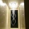 Современная светодиодная хрустальная люстра двойной спираль Superdense K9 люстра хрустальная лестница лампы Hotel Villa Crystal Lighting