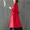 Trenchs de femmes Manteaux de femme de grande taille mi-longueur coupe-vent veste femme printemps automne 2022 coréen lâche taille de cordon littéraire