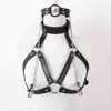 Bondages Sexy Faux Leather Lingerie Breast Binder Bra Top and Mouth Gag with Nipple Clamps Female Fetish Restraint Costume 1122