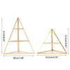 Sacchetti per gioielli, borse 95AB Scatole a 3 livelli Custodia per anelli geometrici per esposizione Scatola organizer in piramide di vetro in ottone