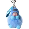 Obiekty dekoracyjne Figurki Moda Kolorowe Sleeping Baby Doll Wiszące Kawałek Włosy Piłka Wisiorek Cute Fluffy Pompom Łańcuch Wełny Chwyt