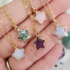 12 kleuren natuurlijke edelsteen ster hanger kettingen mode choker charms gouden kleur metalen kraag ketting voor vrouwen nek sieraden