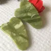 Massage Stones Gua Sha Set Natural Stone Green Jade Guasha Board Massager för skrapningsterapi Jades Roller