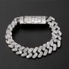 Hip Hop Bling Iced Out Chain Men's Rapper Bracelets Micro Paved Zircon Miami Cuban Bracelet for Men