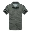 Militärstil herrtröjor Taktisk skjorta Sommar Snabbtorkar Ärmar Avtagbar Armé Kläder Man Tröjor Andningsskydd Användning 210518