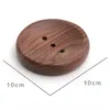 Zwarte Walnut Zeepdoos voor Bad Douche Handgemaakte Natuurlijke Houten Zeep Dish Lade Houder Badkamer Opslagrek