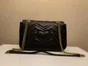 패션 Marmont Women Luxurys Designers Bags 446744 실제 가죽 GG 핸드백 체인 화장품 메신저 쇼핑 숄더백 토트 레이디 지갑