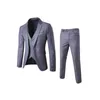 Traje MasculinoOtoño e invierno Nuevo traje de tres piezas para hombre + Chaqueta Chaleco Pantalones + Color sólido Seis colores M-6XL Botón Decoración de bolsillo X0909