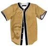 Camicie da strada a maniche corte a righe da uomo in jersey da baseball Camicia sportiva bianca nera AC702