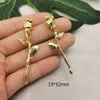 10Pcs/Lot Handmade Alloy Flower Pendant Necklace Beauty Gold Color Plated Charm Valentine Gifts Women Fashion Jewelry