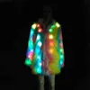 Vente Led Manteau De Fourrure Personnalité Cool Effet De Lumière Performance Vêtements Costumes De Scène Costumes D'Halloween Femmes 211207