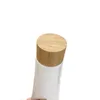 Boş 100g/ml Kozmetik Plastik Yumuşak Şişe Yüz Temizleyici Krem Sıkma Tüp Losyon Kapları Bambu Kapak Depolama Şişeleri Kavanozları