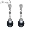 boucles d'oreilles perle noire