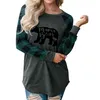 Plaid Mama Bear T-shirts Letter Print Shirt Långärmad Toppar Blus Sweatshirt Loose Fit Casual Höst Anpassad kläder 4 färger GYL104