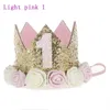 Party Hats Flower Crown Born pannband guld födelsedag tiara för barn huvudbonnar hårband tillbehör gåva