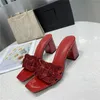 Lido Sandalen Vrouw Designer Slippers Vierkante Neus Hoge Hakken Open teen Geweven Platte Slippers Ontwerpers Zomer All-match Stylist Schoenen