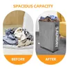 Waterproof Large Storage Basket Bathroom Dirty Clothing Fabric Collapsible Hamper Foldable Laundry With Wheels 210609