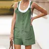 Vintage Women Romper Summer Loose Sexy Sleeveless Strap Jumpsuit Wide Leg Linen Bodysuit Female Casual Trousers Overalls 210709