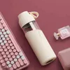 Water Bottle with Sleeve Creative Cute Insulated Glass Milk Juice Coffee Cup bottle Eco Friendly Drinkware 211122