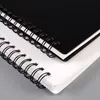 Anteckningar Classic A5 B5 80 Sheets Spiral Notebook White Black Stationery Vattentät plastöverdrag Horisontella Line Book Office Supplies