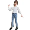 Vêtements pour enfants Filles Blouse + Jeans Vêtements Big Bow Girl Style Casual Enfants 210528