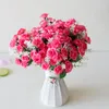 Decorative Flowers & Wreaths 15 Heads / 1 Packet Silk Tea Roses Bride Bouquet For Christmas Home Wedding Year Decoration Fake Plants Artific