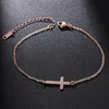 Fußkettchen Edelstahl Fußkettchen Armband für Frauen Kreuz Mode Knöchel Fuß Schmuck Beinkette an Geschenken