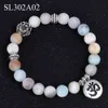 Bracelet Stone Frosted Stone Volcanic Stone Lotus Om Pendant Bracelet