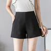 S-2xl été automne printemps en mousseline de soie Shorts femmes taille haute lâche court solide noir décontracté Mujer 210714