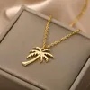 Pendant Necklaces Stainless Steel Coconut Tree Necklace For Women Gold Sliver Color Palm Charm Collares Fashion Jewelry8173489