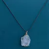 Irregular Natural stone necklace Stainless steel chain Crystal Wire amethyst Quartz Agate Gemstone pendant women necklaces fashion jewelry will and sandy gift