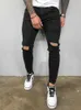 Herrkläder 2021Ripped tiggare jeans man ny stil avslappnad mode figur-kramar toppkvalitet penna jeans edgy byxor x0621