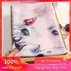 100% halsdukar Kvinnor 2021 Hangzhou Real Scarf Wraps Gifts till Mother Printed Echarpe Long Natural Silk