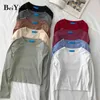 Cotton Long Sleeve Tops Women Korean Casual Basic All-match T-shirt Female 9 Colors Friends T Shirt Ladies Fashion Tee 210506