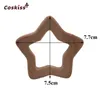 Coskiss 10pcs Main Hêtre En Bois Étoile Dentition Bébé Jouets De Dentition BRICOLAGE Artisanat Pendentif À Croquer Sucette Chaîne Accessoires 211106