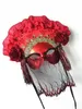 H3419 Women Fan Mask Party Halloween Christmas Festival Fashion Masks Female Venetian Carnival Masquerade Cosplay Accessories