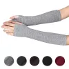 Fem fingrar handskar unisex mode arm vinter hand stickad lång fingerlös mitten luvas longas sem dedos da moda para o inverno