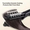 Piastra arricciacapelli in ferro piatto ionico con tormalina ceramica con regolazione della temperatura a quattro marce per capelli da donna
