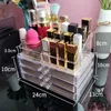 Cosmétique Boîte De Rangement Bijoux Maquillage Organisateur Rouge À Lèvres Stand Boucles D'oreilles Affichage Tiroir Transparent Acrylique 210922