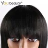 Длинный прямой черный парик с челками синтетические парики волос ударяются с париком для чернокожих женщин с термостойкими париками Yaki BeautyFactory Direct