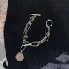 Braccialetti con ciondoli Stile punk Unisex Vintage Moneta intagliata Cerchio Catena spessa Ciondolo nappa Braccialetti a doppio strato Accessori di moda