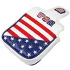 US Flag Embroidery PU Leather Golf Club Headcover covers for Square Large Mallet Putter Covers