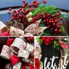 Decorative Flowers & Wreaths Creative Christmas Door Alphabet Red Fruit Wreath Decoration Artificial Garland Home Window Wall