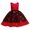 Strawberry Summer fille stéréo robe formelle de haute qualité élégante fleur arc robe de princesse robe de performance de piano pour enfants 210331
