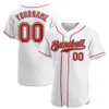 Bianco personalizzato Red-Black-021012 Authentic Baseball Jersey