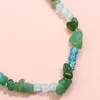Chokers bohemia yeşil ezilmiş taş kolye kadınlar için düzensiz boncuklar moda mücevher hediyesi